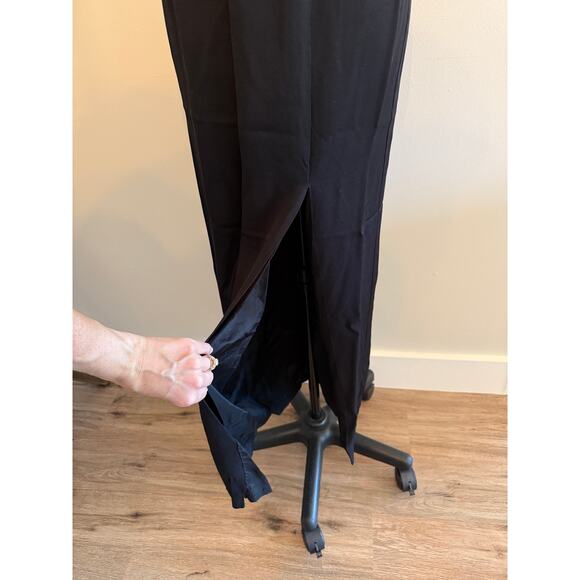 En Francais by Huey Waltzer Women’s Black Evening Gown with Slit Size 8 Vintage - Picture 3 of 4